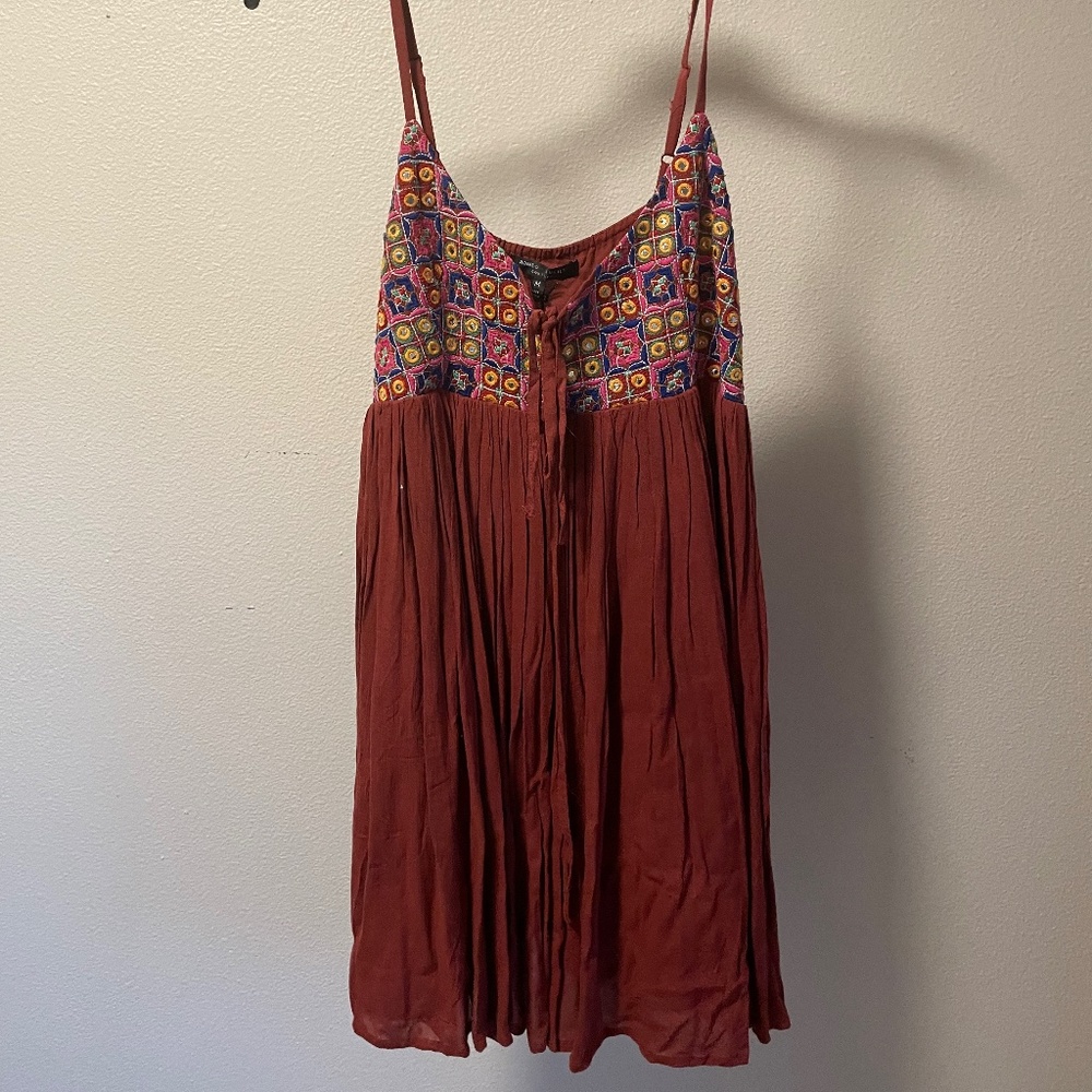 Rust red/multi colored sundress